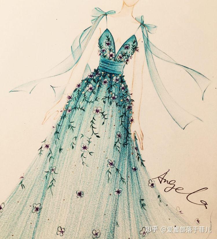 给自己设计一件礼服爱蜜彩铅训练营配色训练作业
