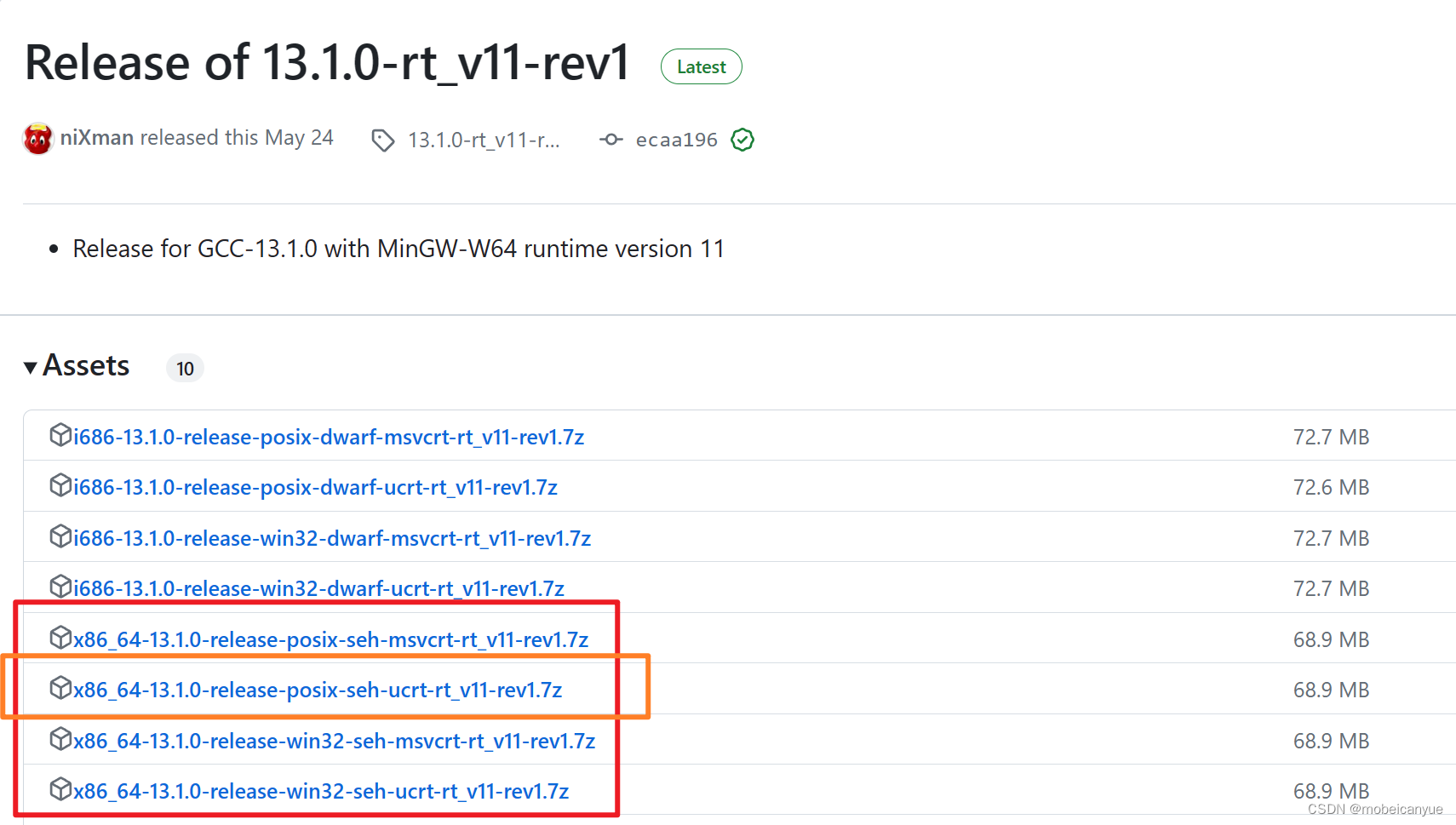 Windows mingw64 