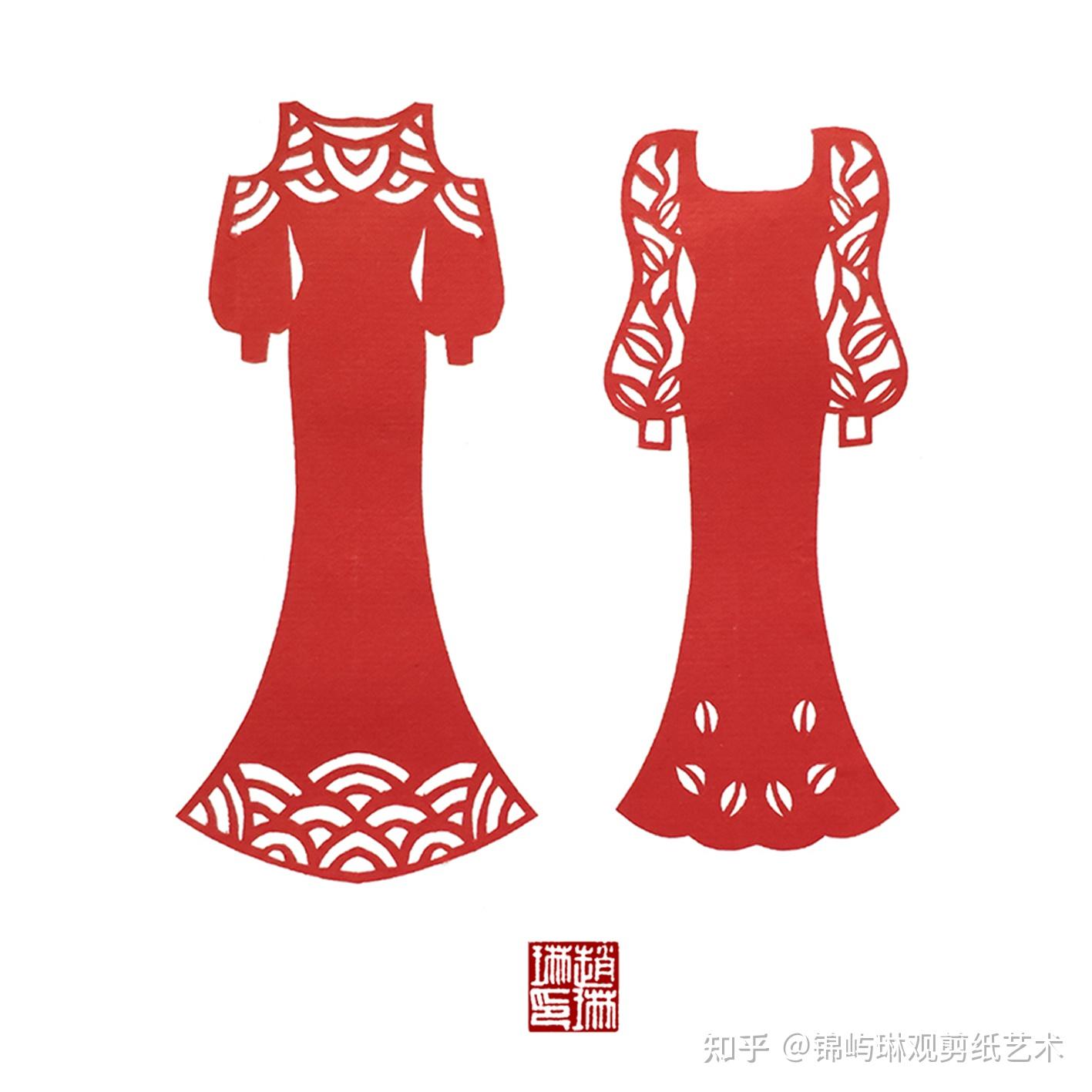 剪纸趣谈瑰丽旗袍