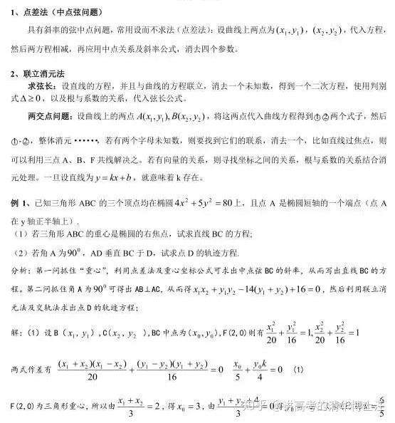 高中数学圆锥曲线难到秃头 这篇攻略应该能帮得到你 知乎