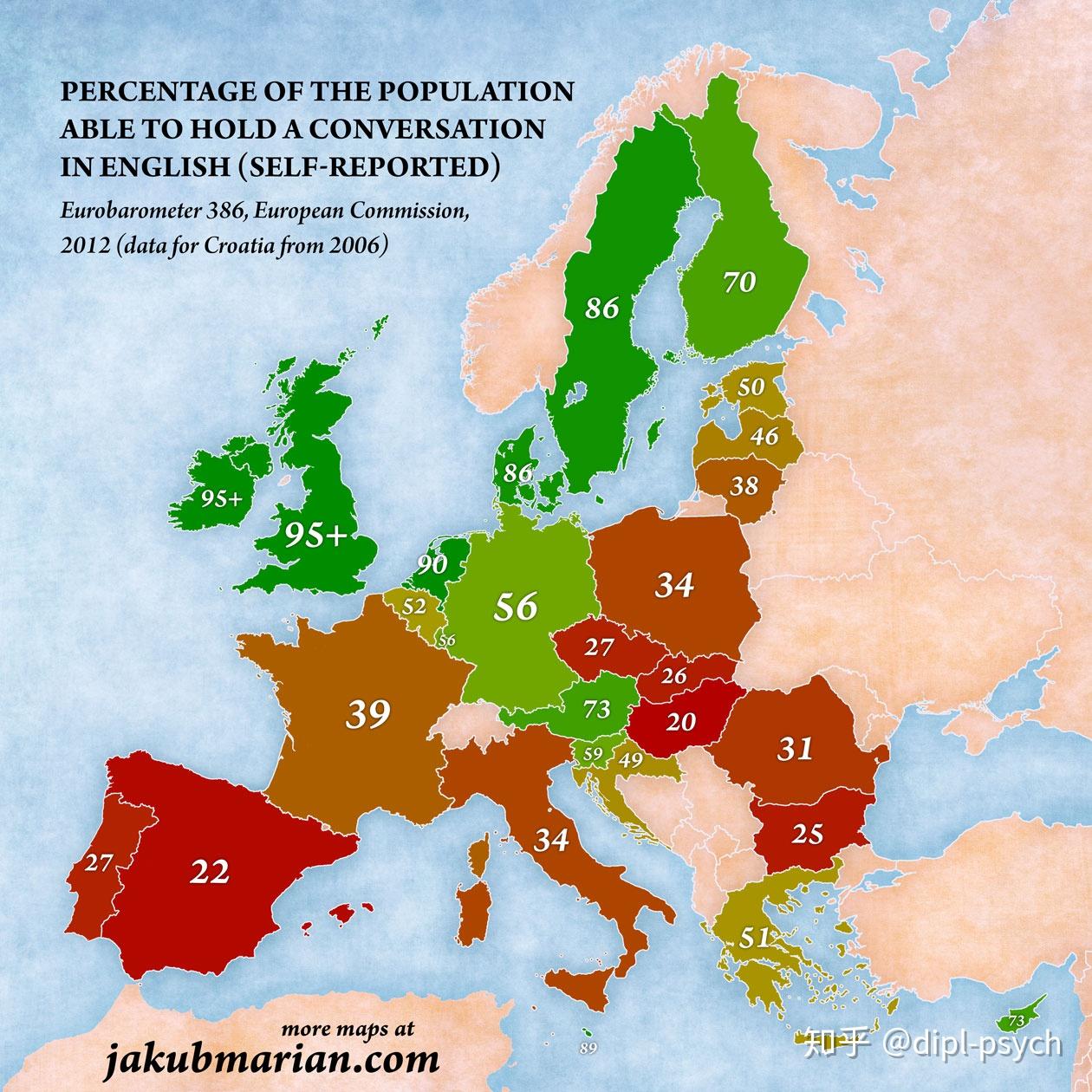 number of english speakers in europe