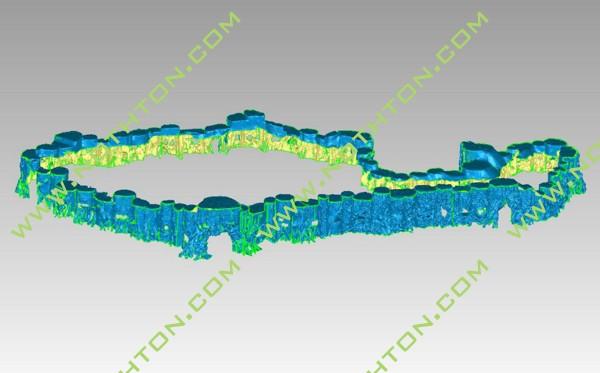 扫描仪数据和无人机数据对齐合并,删除重合部分假山彩色点云通过软件
