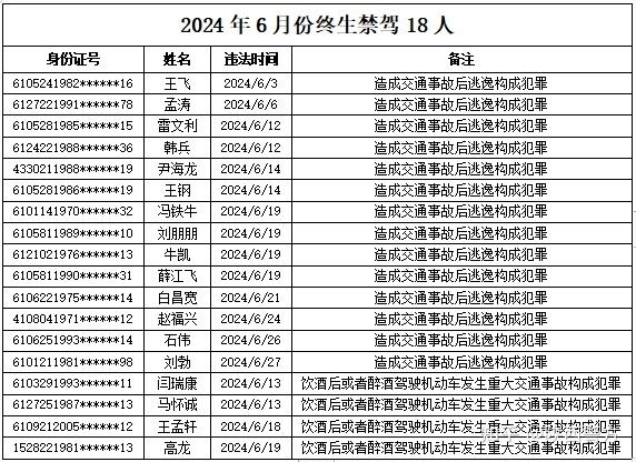 陕西终身禁驾名单查询图片