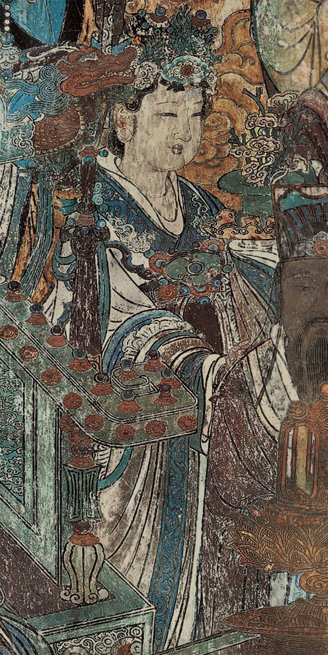 山西永乐宫三清殿-元代壁画《朝元图》:290位神仙,浩荡朝拜道祖,满壁风生星起(5)勾陈大帝【高清超大图】 - 知乎