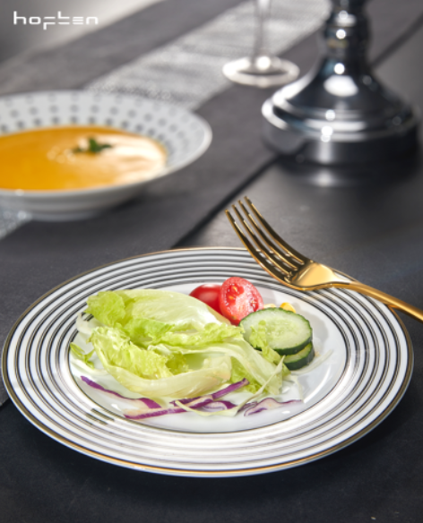 赫芬家居简欧轻奢16件套传递西式餐桌上的雅致格调