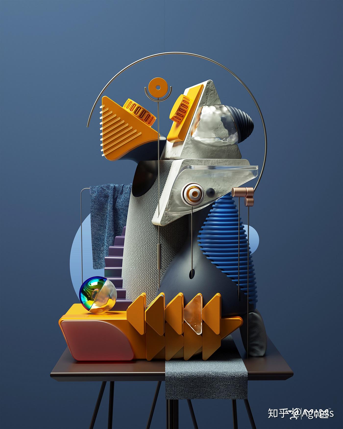 在向毕加索致敬的系列作品construed-mimic iii中,他依旧以毕加索的六