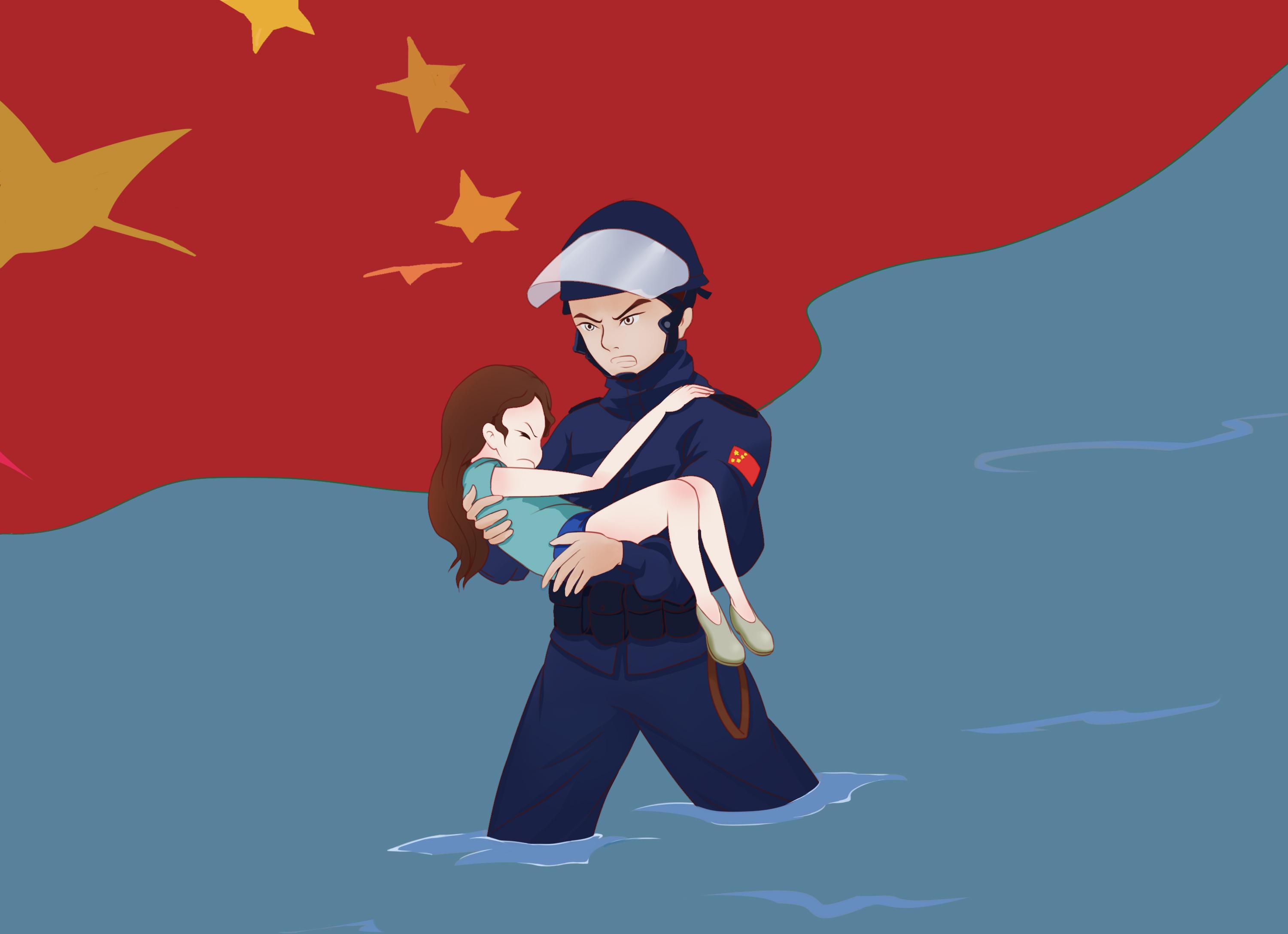 这群迎风而上的人,是消防员,电力检修员,民警.