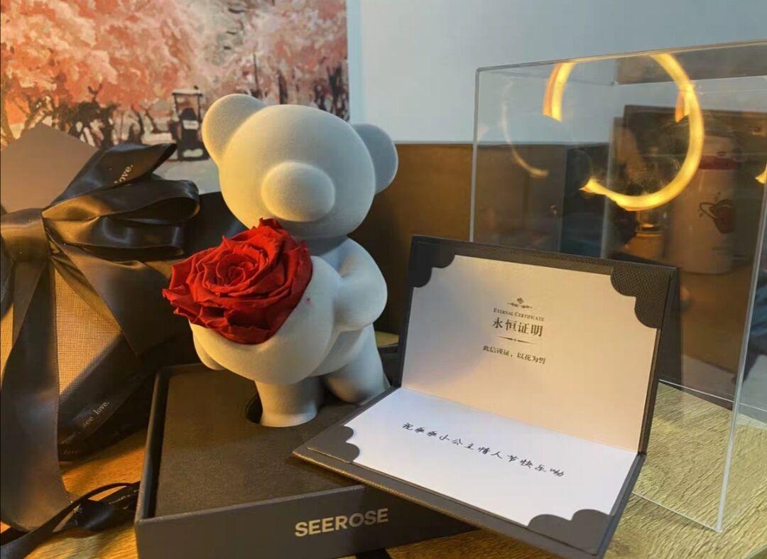 seerose永生花玫瑰熊公仔礼盒