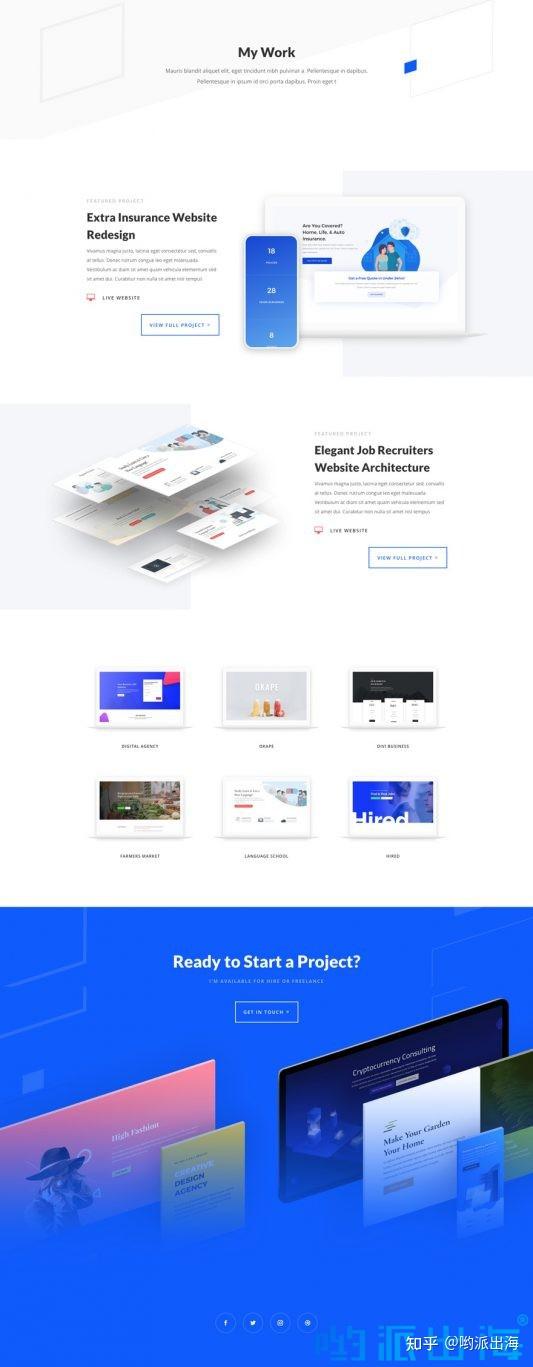 自由职业者模板portfolio案例展示页面