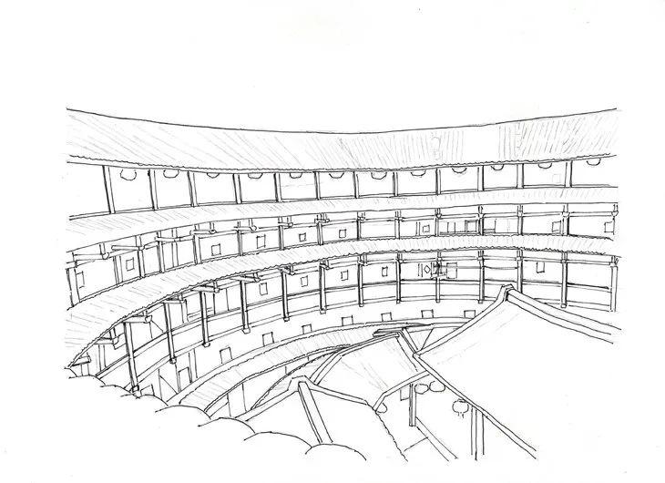 一行手绘原创精选100幅中国古建筑钢笔画步骤图视频解说送给勤奋得让
