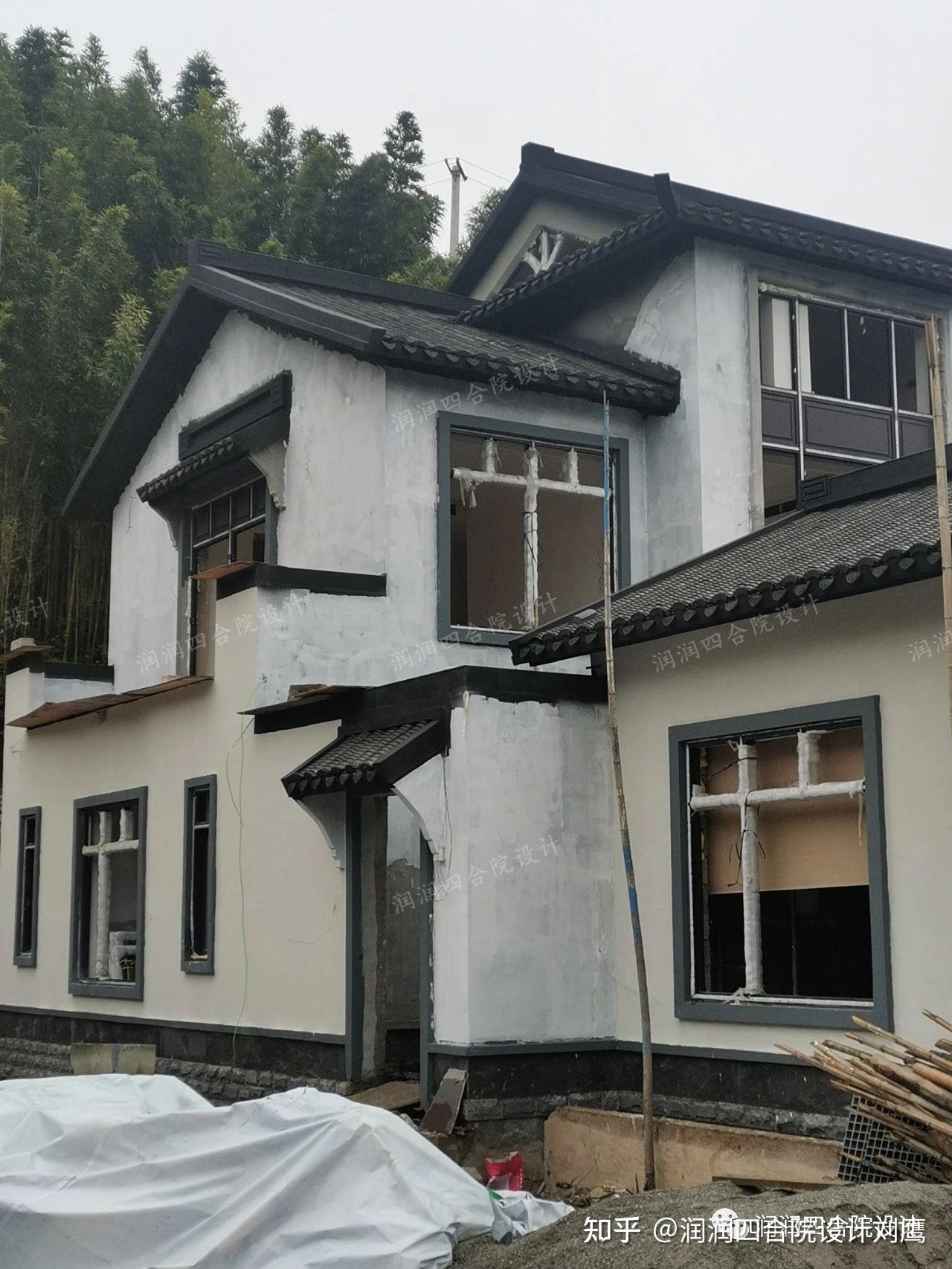 农村自建中式四合院别墅设计到施工全过程
