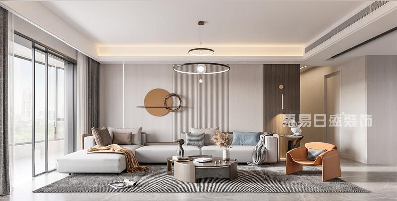 上海合生江湾国际公寓190平现代轻奢风格装修效果图