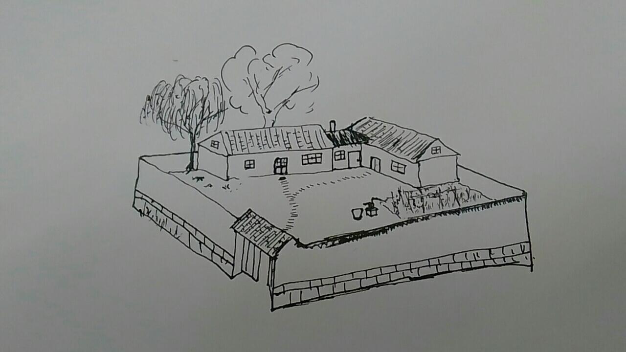 乡村简笔画房子图片