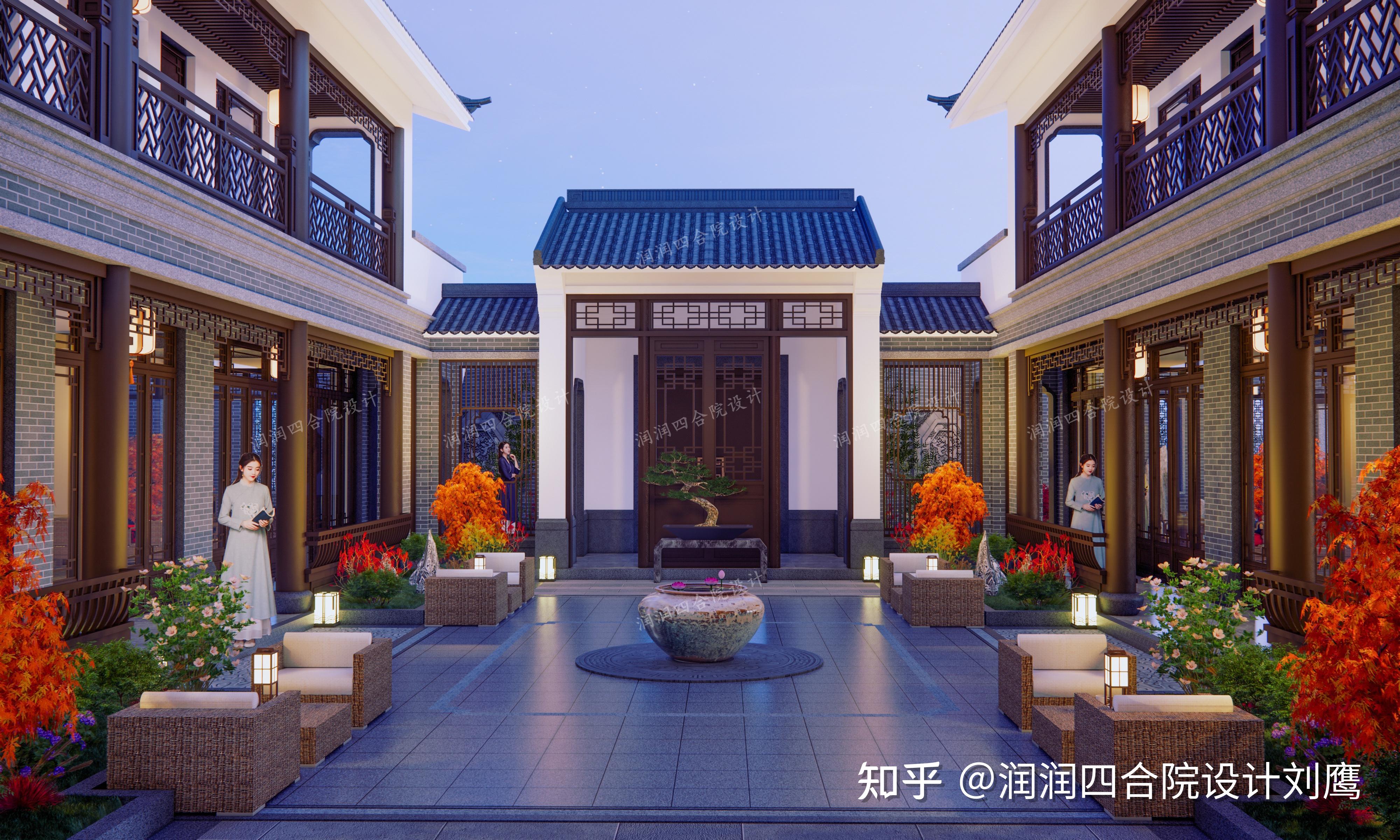 润润四合院设计刘鹰:四合院改造、扩建,新旧建筑设计整体考虑,三层青砖四合院 - 知乎
