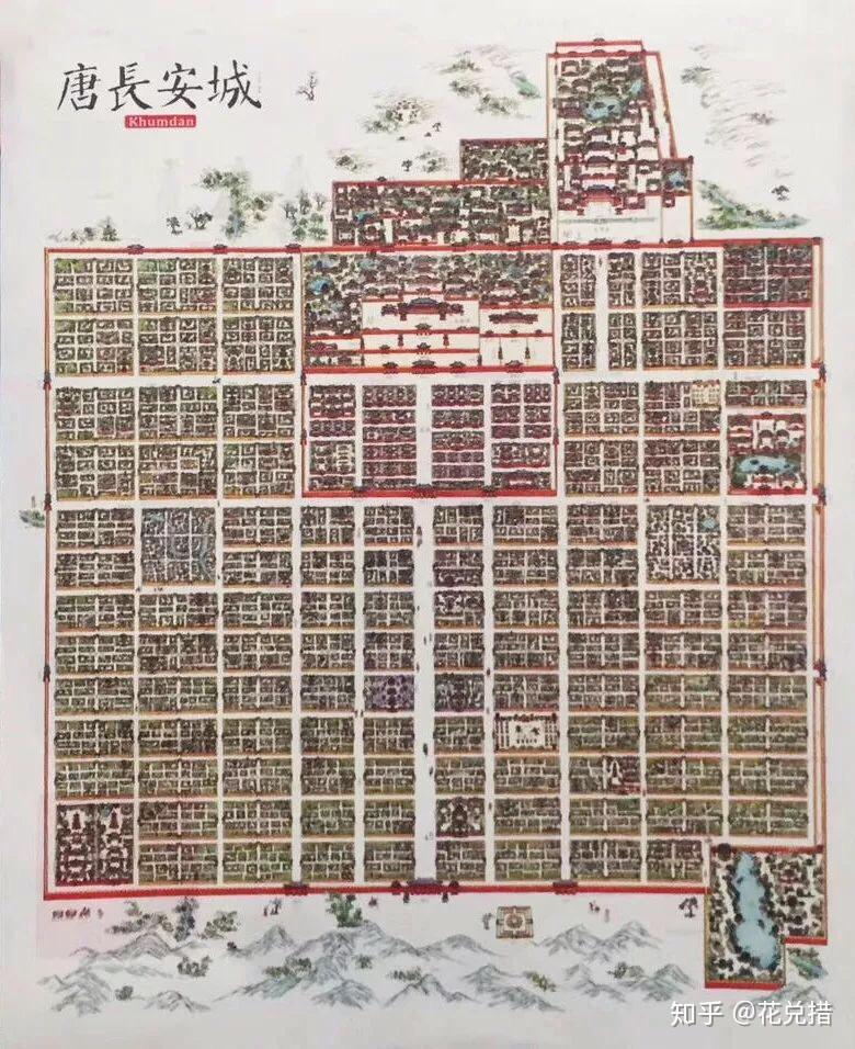 盛唐长安的繁华,一张手绘地图!