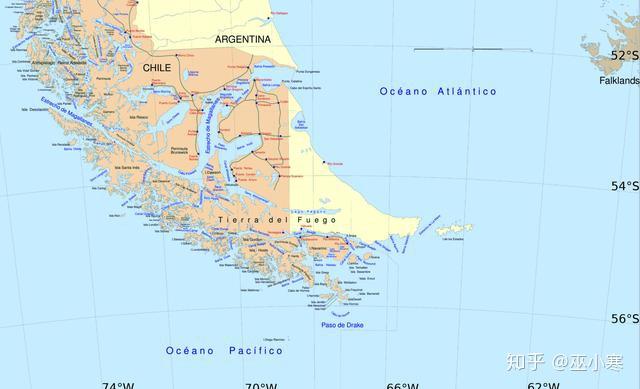 南美洲海峡地图分布图图片