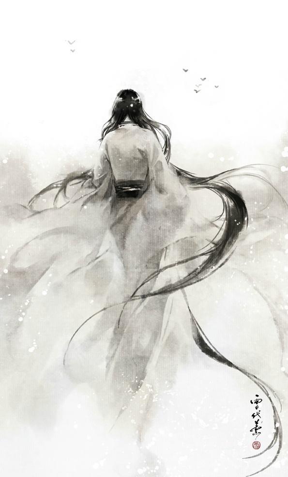 有没有古风背影图片有没有古风黑影背影的图