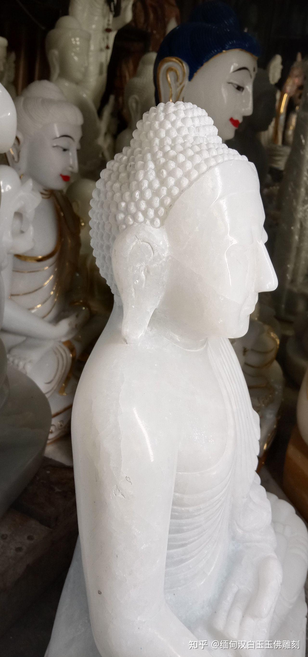 缅甸汉白玉玉佛雕刻转载请注明来源