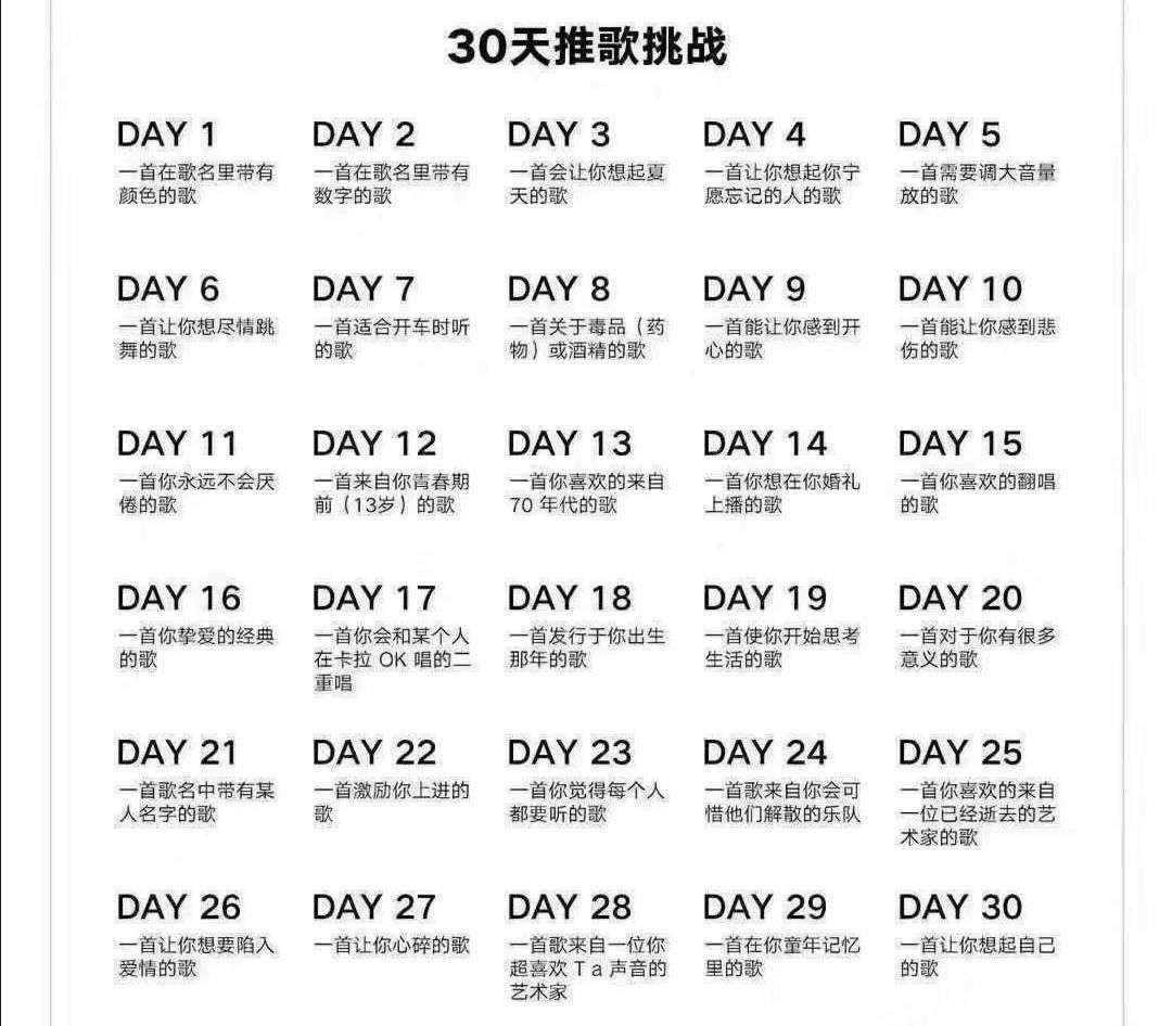 有没有类似"30天回忆挑战"类似的游戏/挑战?