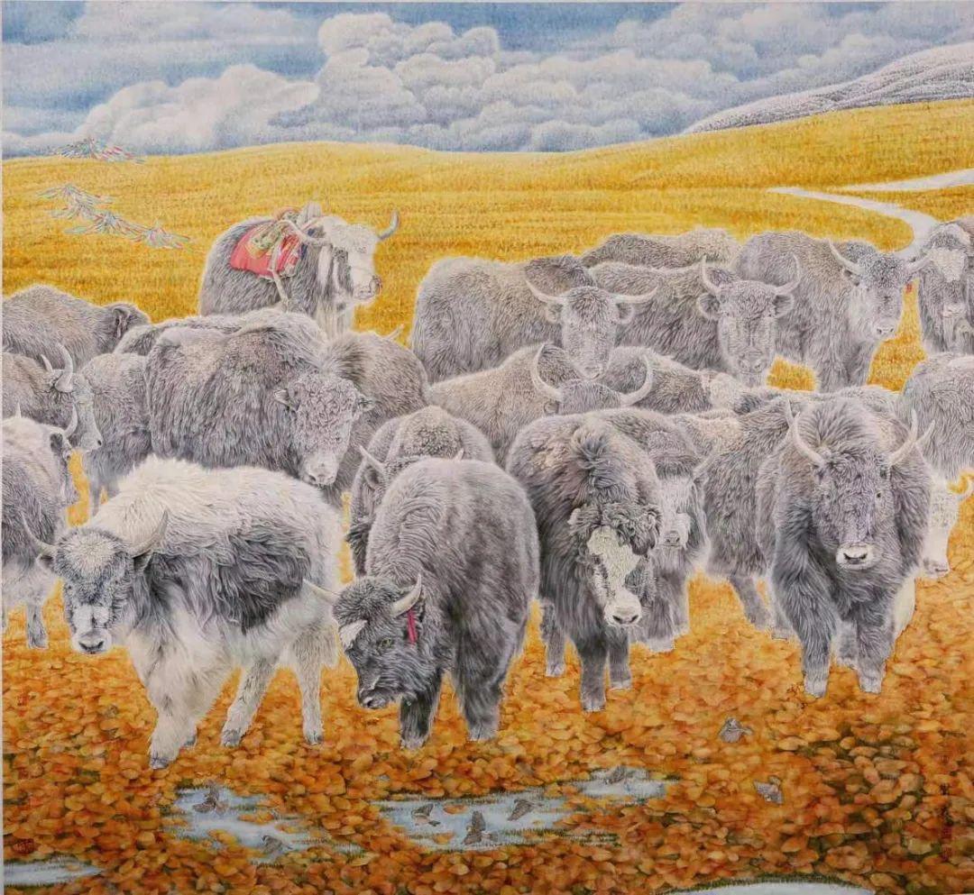 津门网牛年画牛牛气冲天常树森工笔牛作品20幅欣赏