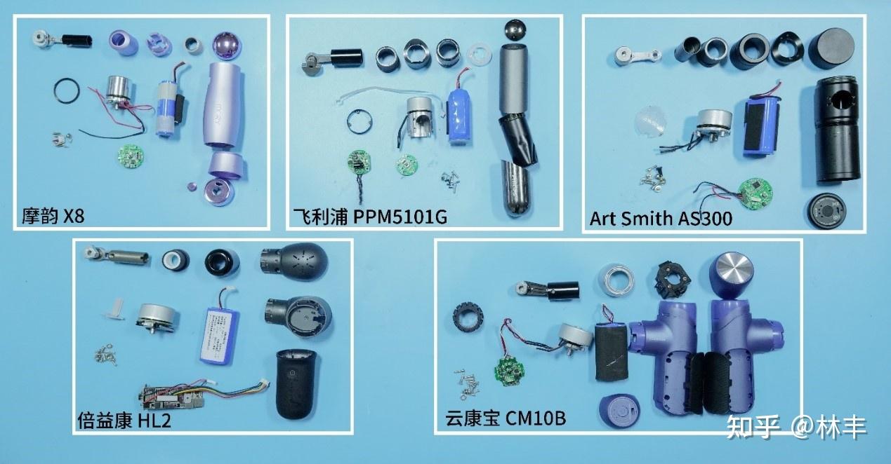 倍益康摩韵飞利浦云康宝art smith,五款筋膜枪拆机实测