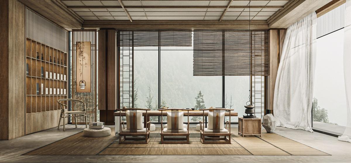 室内茶室设计单纯的雅致还不够这10个茶室装修风格效果图请收好