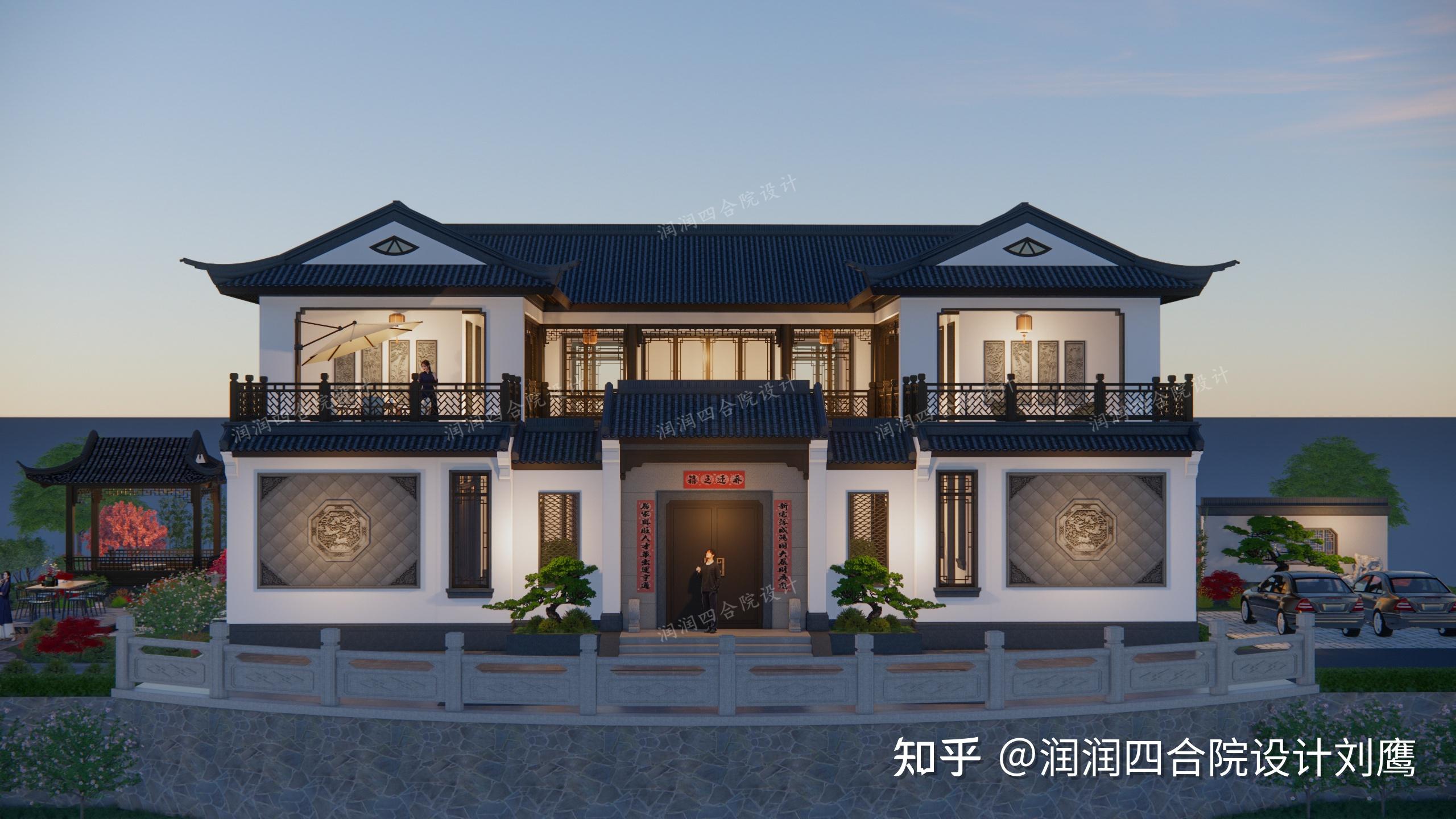 润润四合院设计刘鹰：广东潮汕兄弟双拼两层苏式四合院21×17 - 知乎
