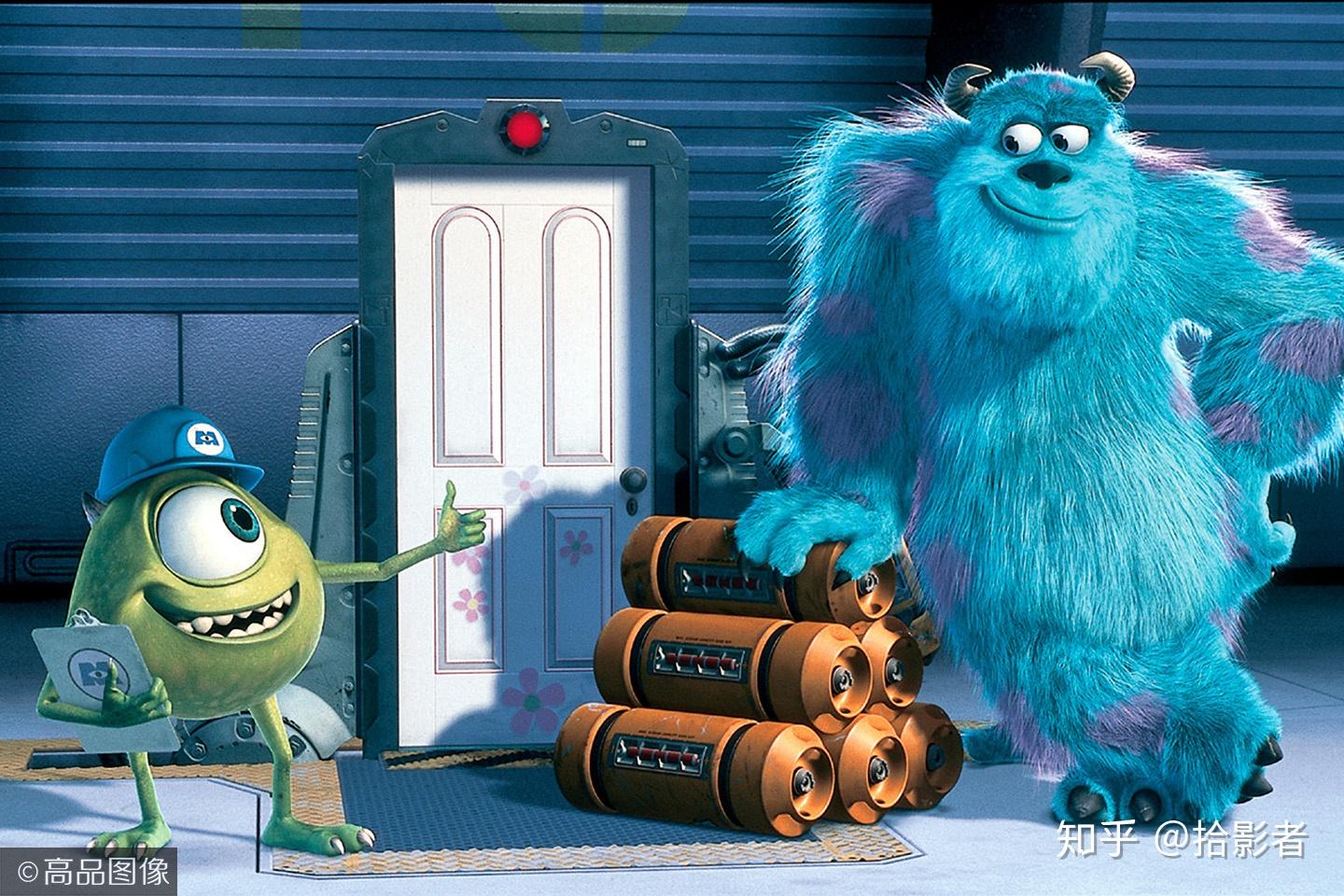 和他的恐吓助理,一只淡绿色的独眼怪兽麦克