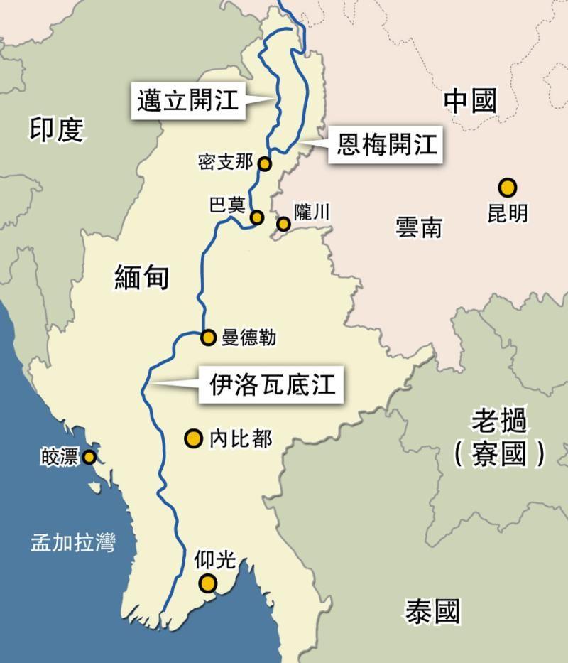 缅甸水系分布图图片