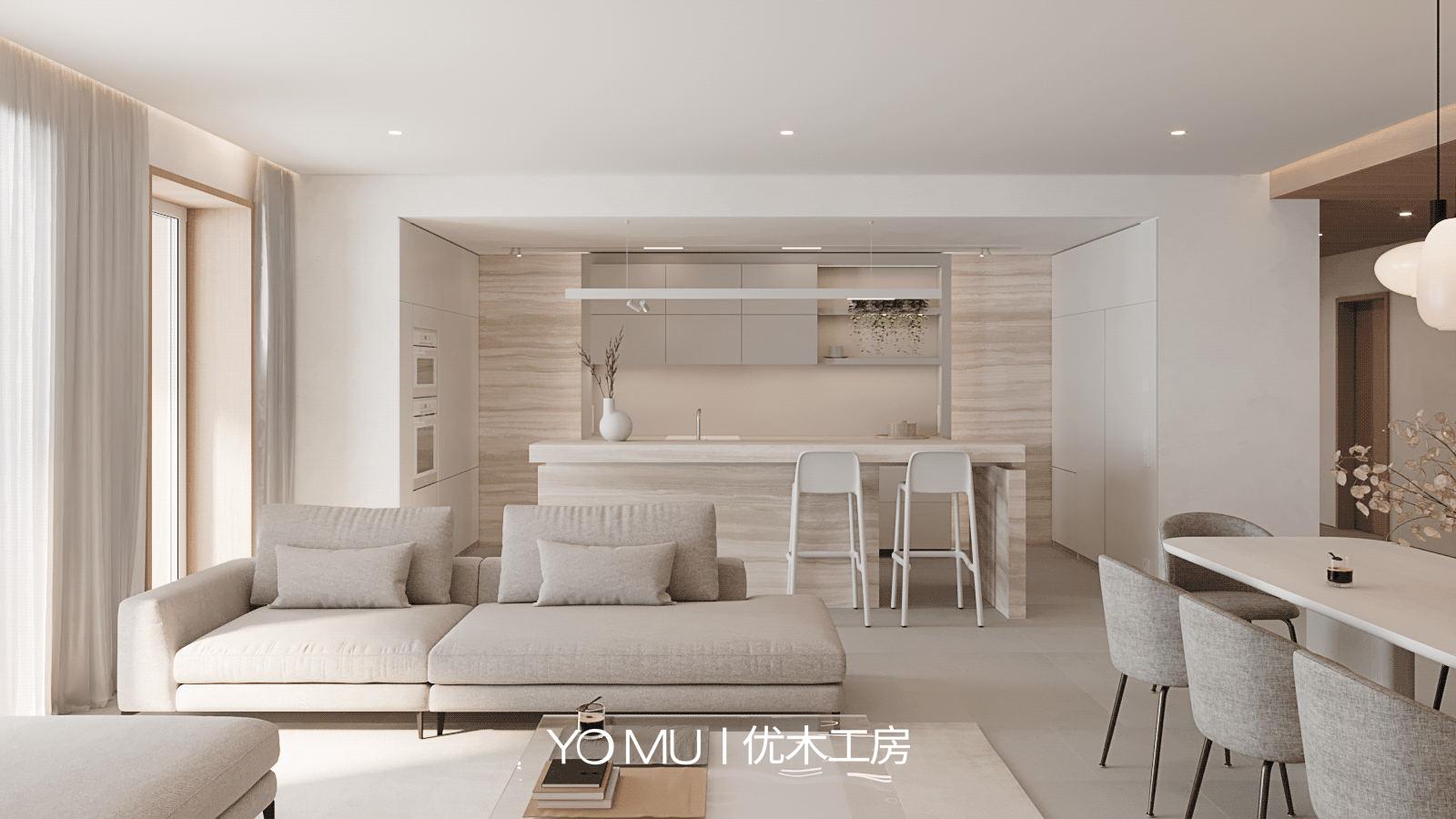 全屋定制现代简约风温柔奶油让你一眼沦陷