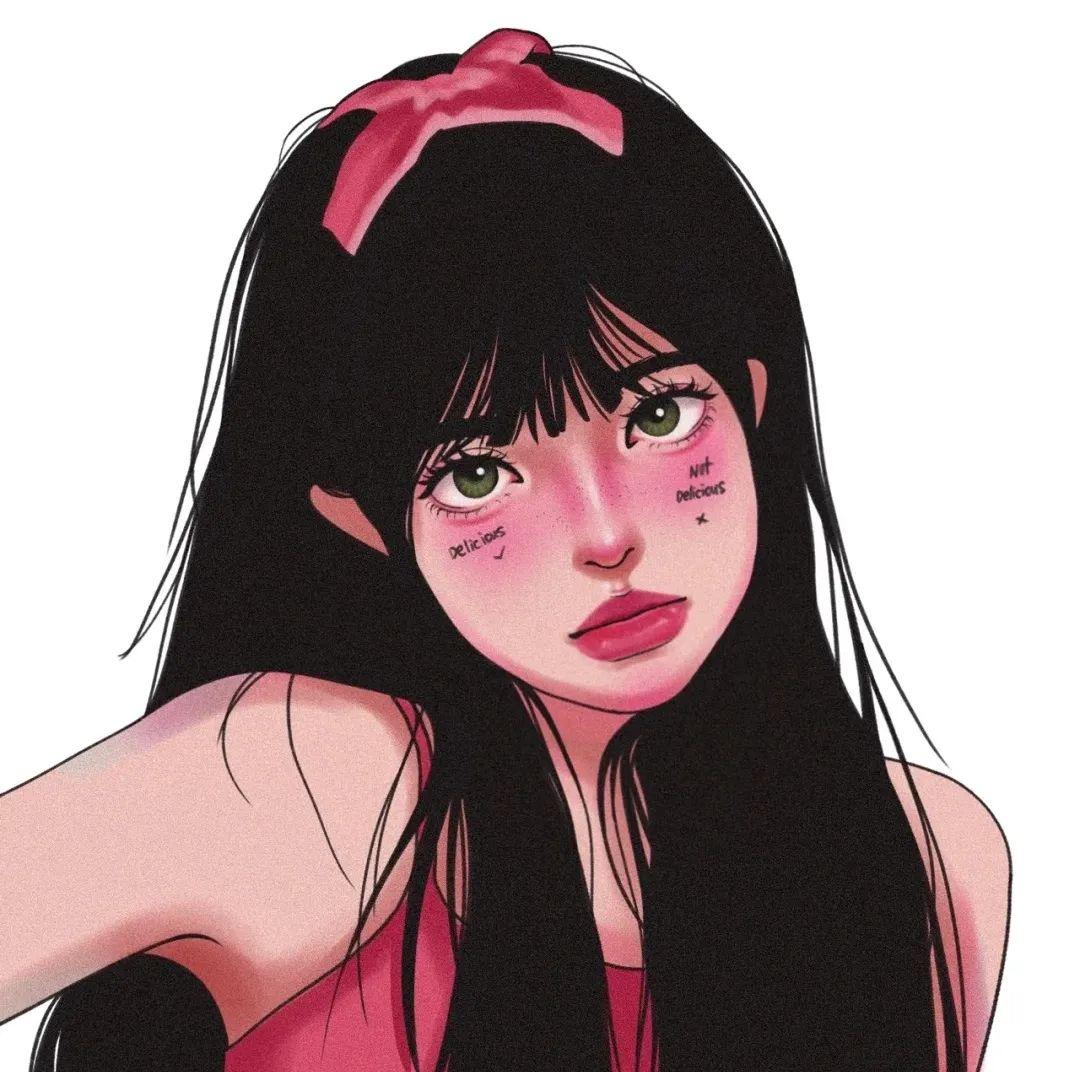 超可爱小女生歪头杀手绘头像