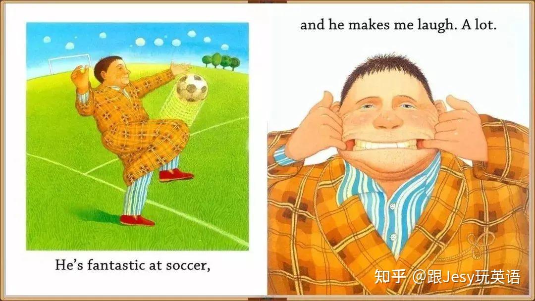 fantastic at soccer,他踢足球的技术一流,and he makes me laugh