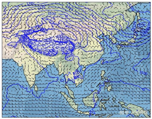 气象数据绘图攻略3:绘制850hpa高度场和风场分布图——基于ec数值预报