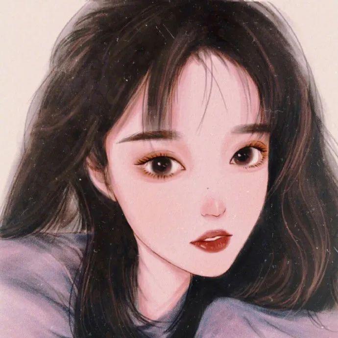 一个人的孤独生活也可以非常文艺洒脱的女生手绘头像7,简约干