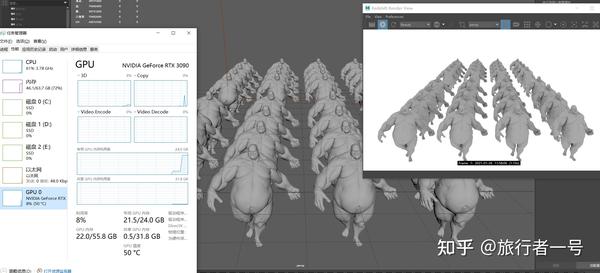 32只胖子 7950万三角面 3090显卡确实很强 知乎