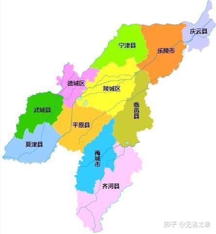 截止到2014年底,德州市轄德城區,陵城區,禹城市,樂陵市,臨邑縣,平原縣