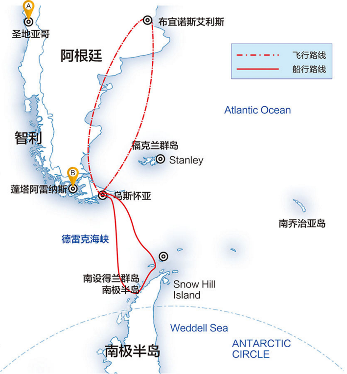 在阿根廷或智利坐上邮轮后,要经过几过小时的颠簸,穿越德雷克海峡就