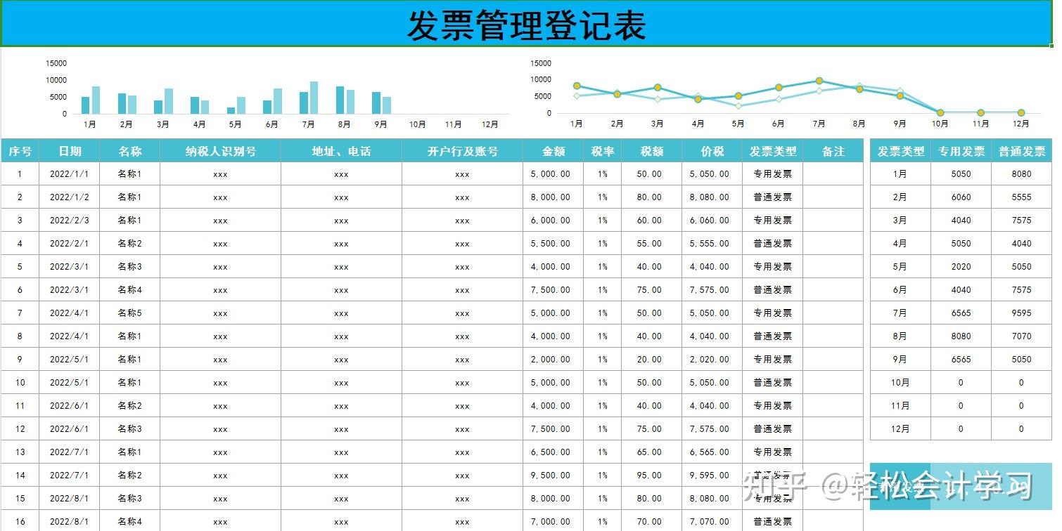 发票台账图片