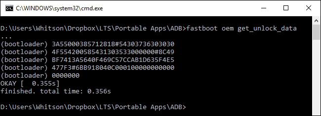 fastboot oem get identifier token command error