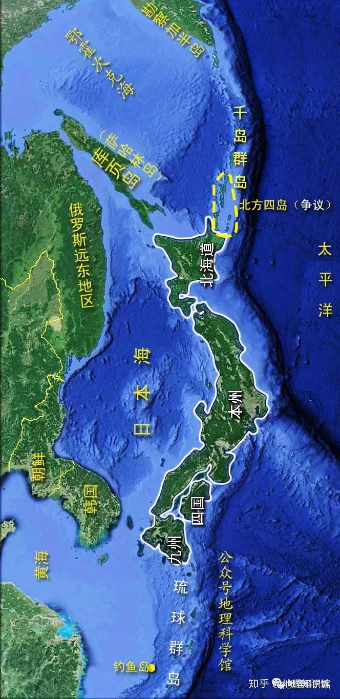 日本國土及附近海域日本是一個面積僅僅37.