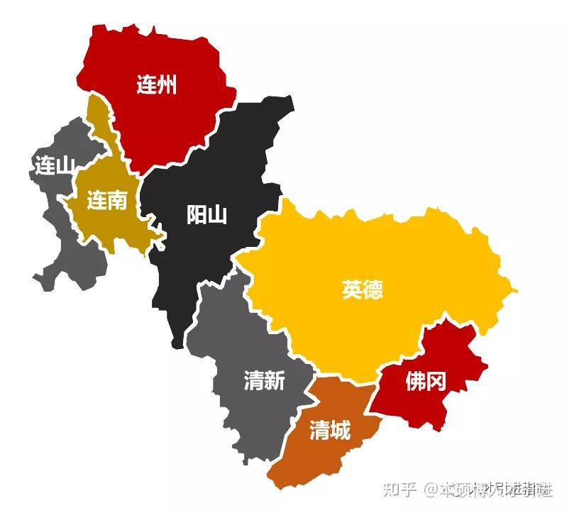 阳山县,连南瑶族自治县,连山壮族瑶族自治县,并代管英德市,连州市两个