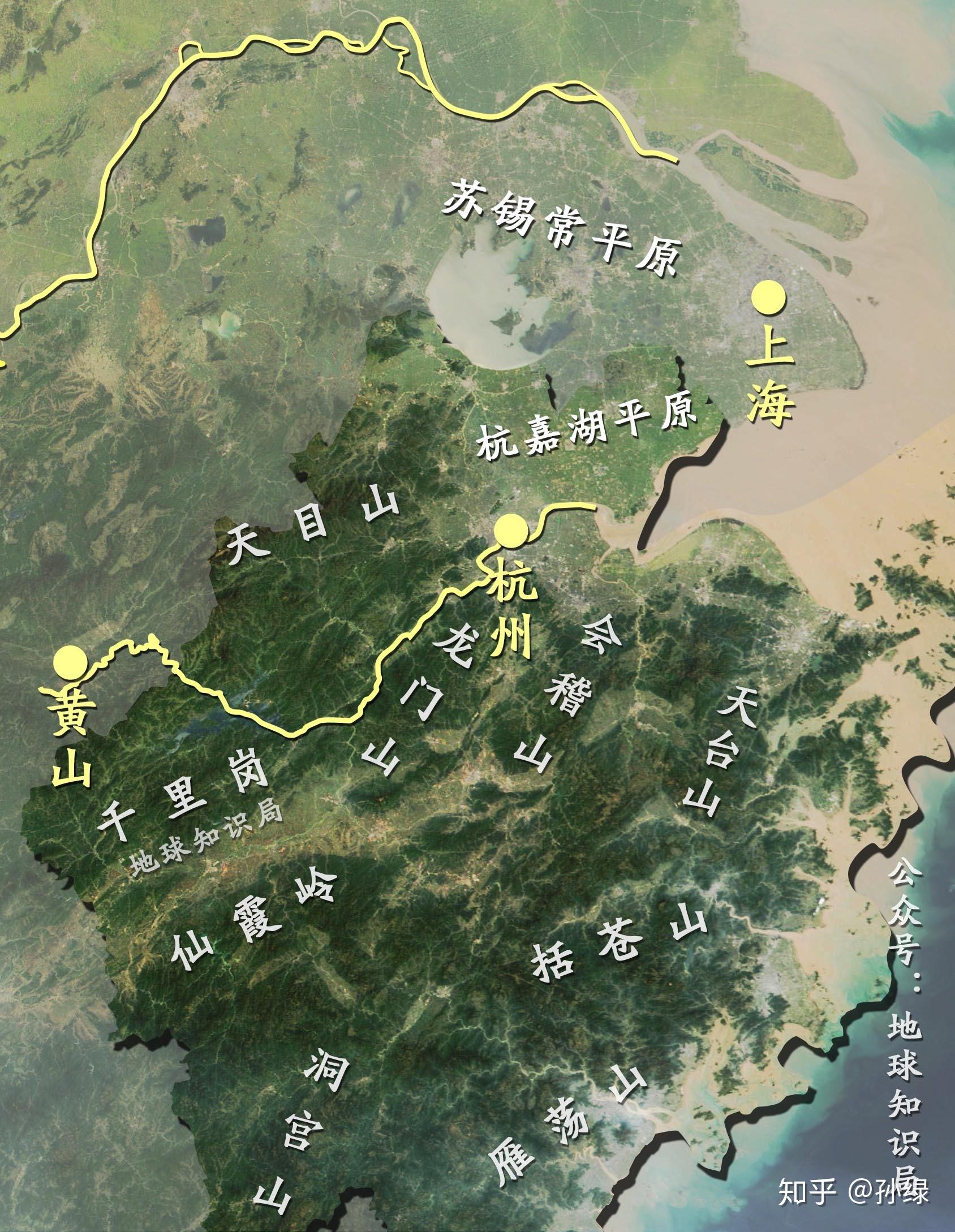 浙江省山脉分布地图图片