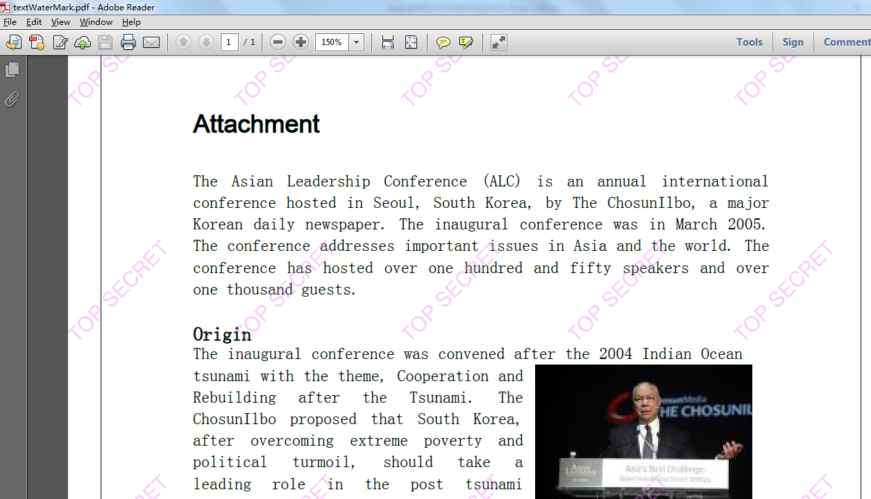 java在pdf中添加水印文本图片水印