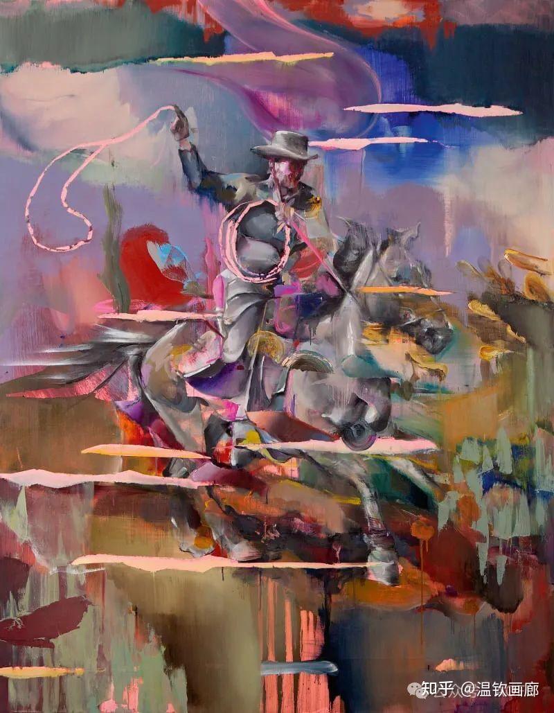 贾斯汀·奥托分层绘画,新具象融合抽象油画