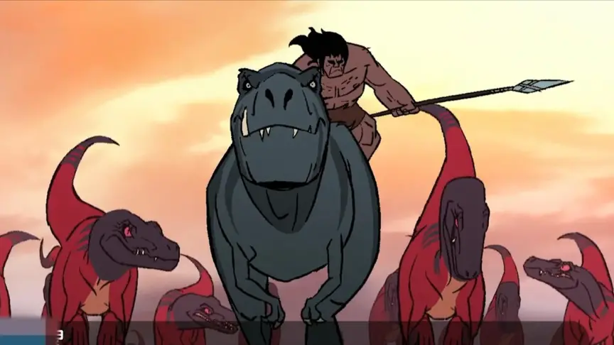 原始人和恐龙动画片图片