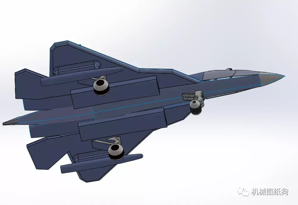 飞行模型sukhoisu57苏57简易战斗机模型3d图纸solidworks设计