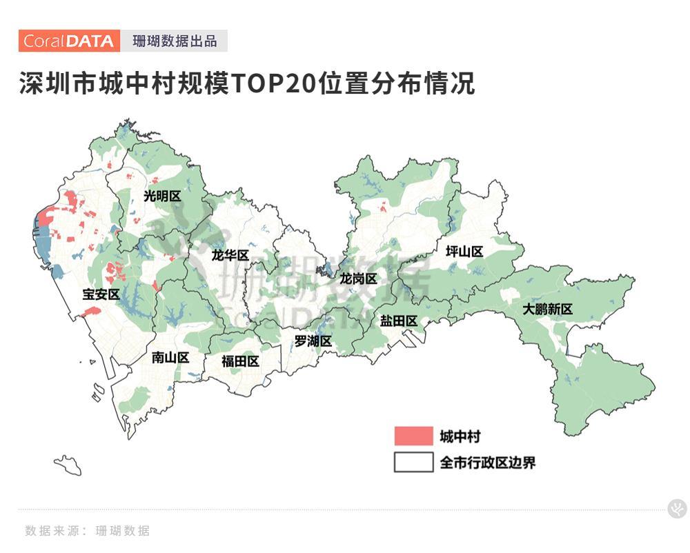 深圳城中村规模top20:原关外霸榜,宝安成最大赢家