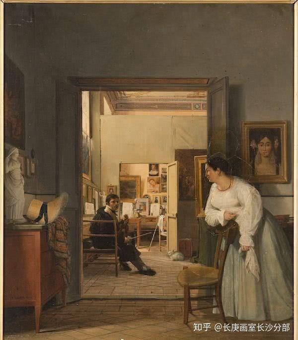 巴齐耶19岁所画的《画室》中表现的情景,是最符合我们现代人的生活