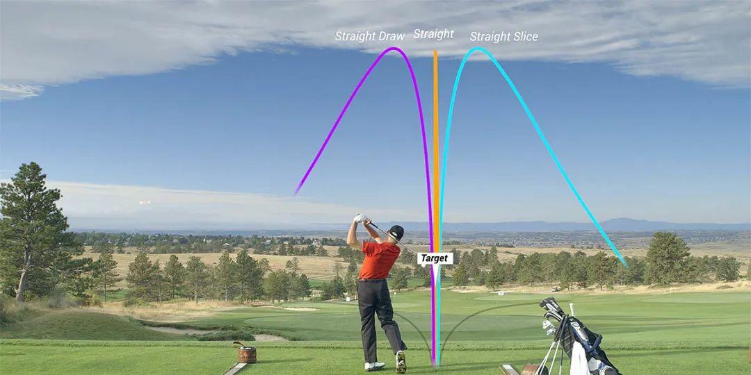高尔夫球飞行轨迹画线图片