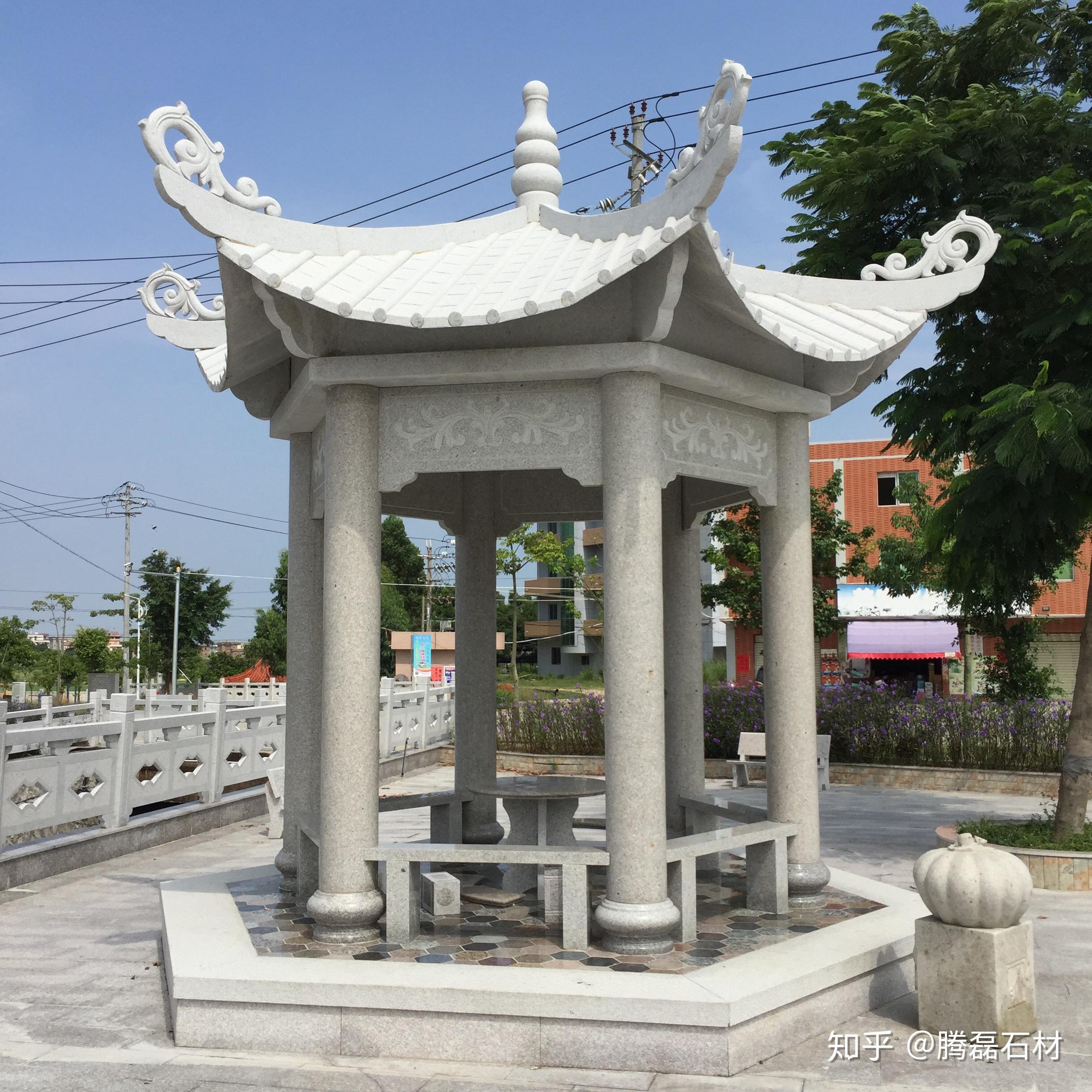 石雕凉亭,在我国也相当普遍,现行早的凉亭,就是石亭.